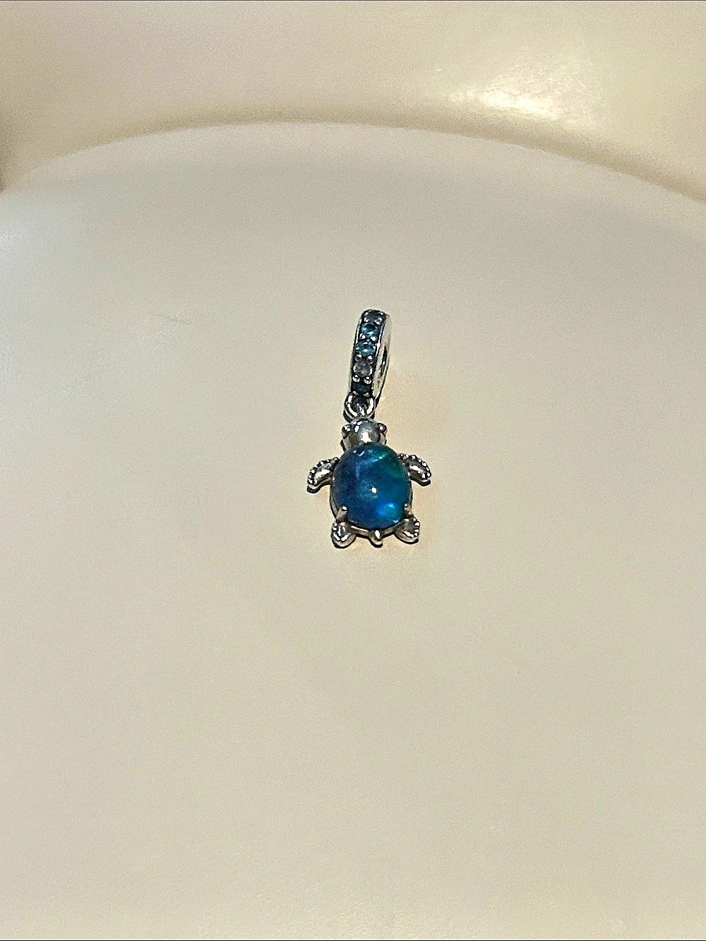 Pandora Murano Glass Sea Turtle Dangle Charm Blue & Silver Pendant charm Like Ne